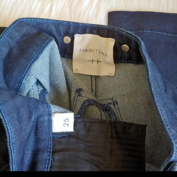 Habitual jeans Carmela Cropped Flare dark blue high rise jeans new Y2K size 25 - Picture 7 of 12